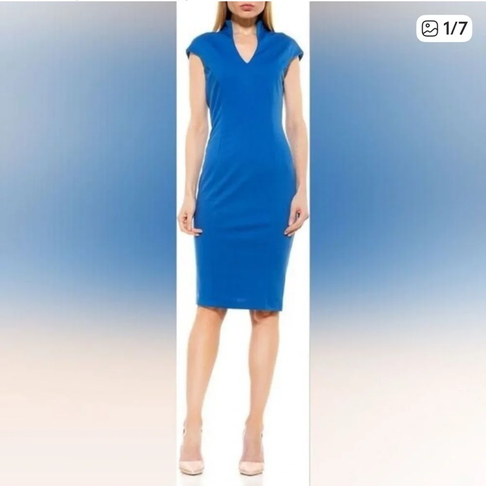 Alexia Admor Vibrant Blue Midi Dress - Picture 1 of 3